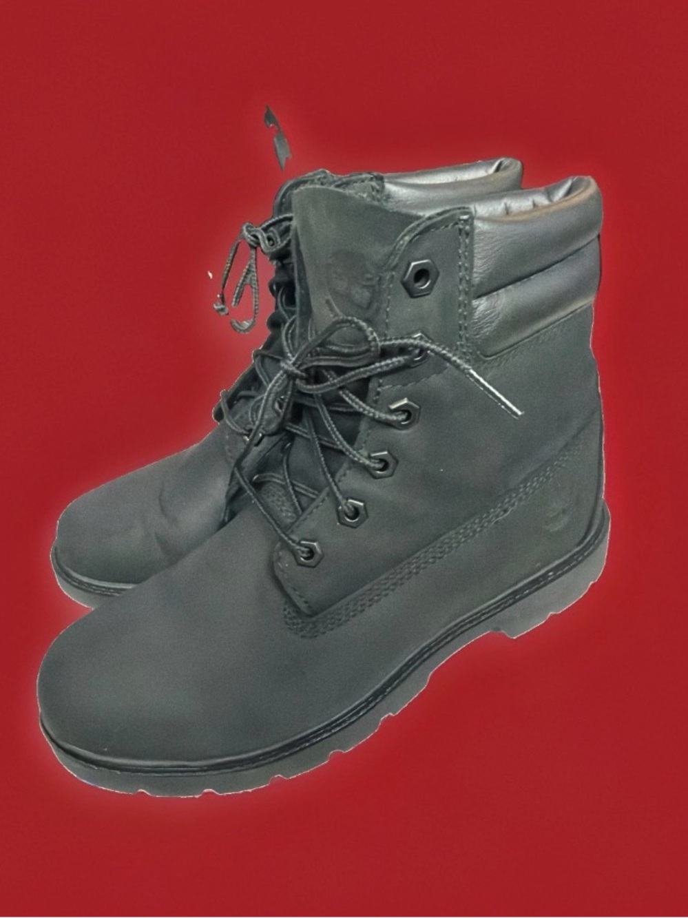 Timberland women’s Black Lace-Up Work Boots 8.5 A156S